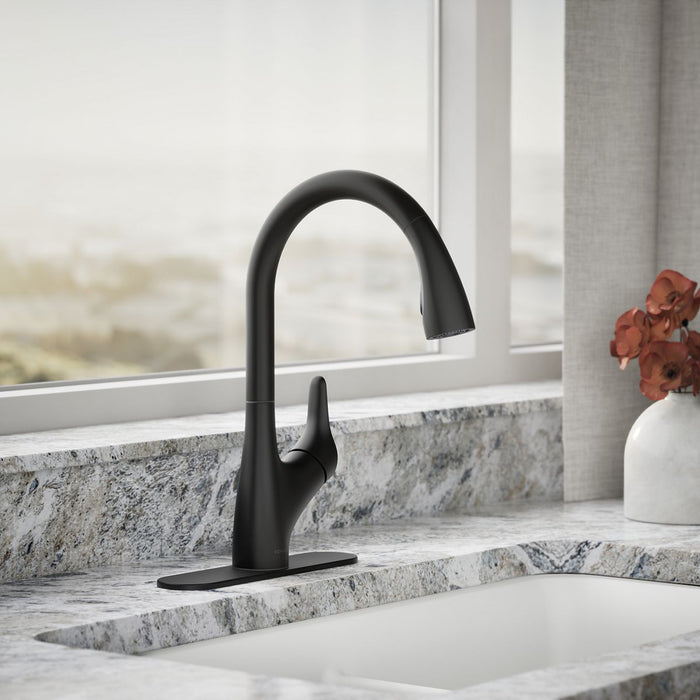 Kohler Rival Pull-down kitchen sink faucet with two-function sprayhead