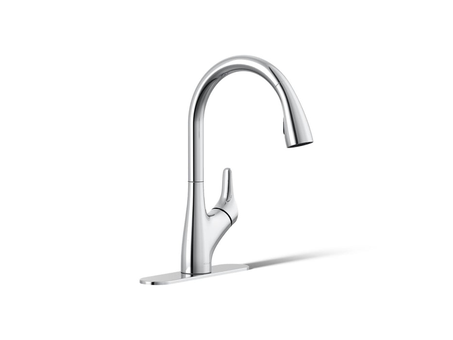 Kohler Rival Pull-down kitchen sink faucet with two-function sprayhead