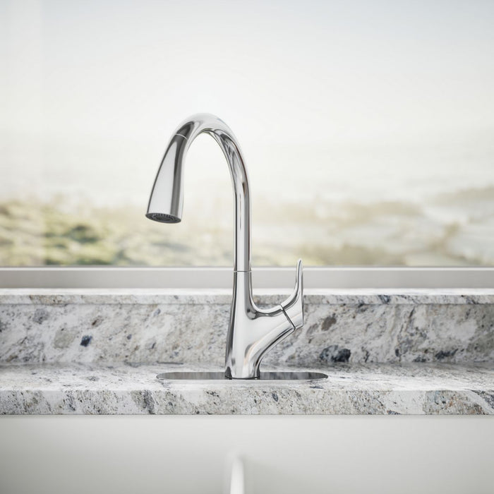 Kohler Rival Pull-down kitchen sink faucet with two-function sprayhead