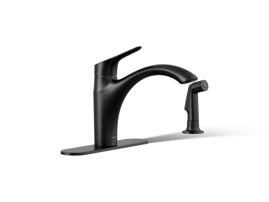 KOHLER K-30471 Rival Single-handle kitchen sink faucet with side sprayer