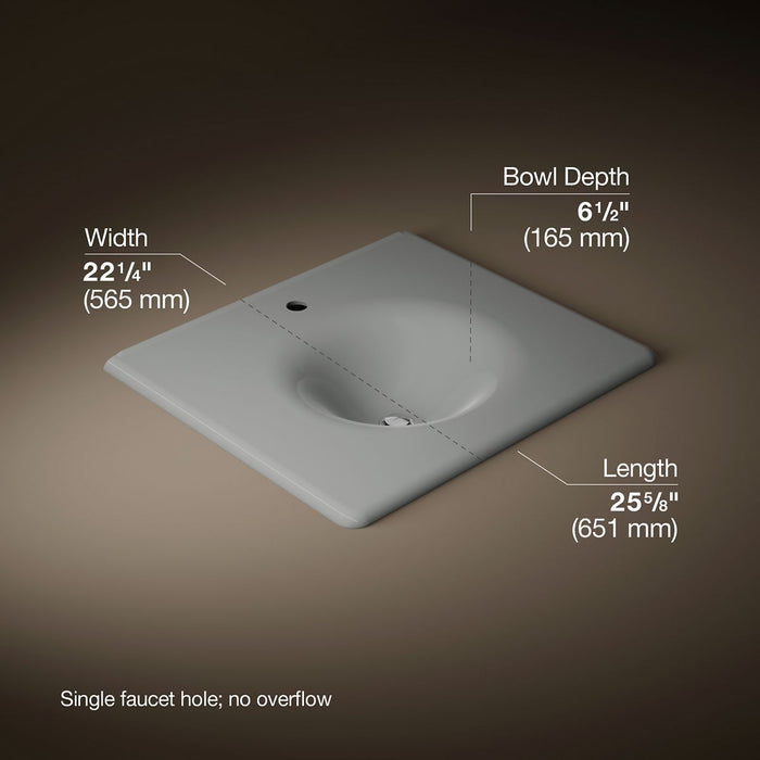 KOHLER K-3048-1 Iron/Impressions 25" Enameled cast iron vanity top with integrated round sink