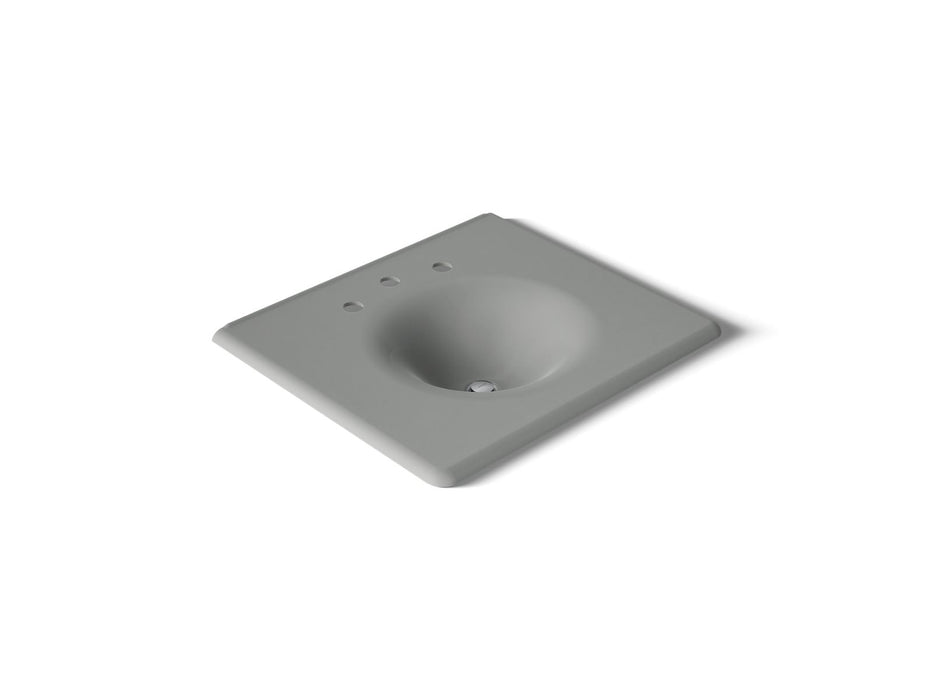 KOHLER K-3048-8 Iron/Impressions 25" Enameled cast iron vanity top with integrated round sink, basalt