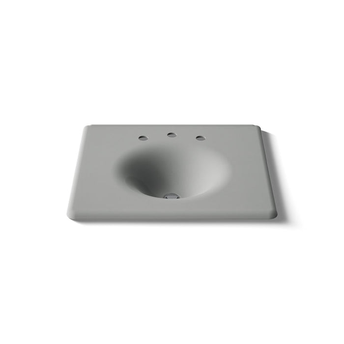 KOHLER K-3048-8 Iron/Impressions 25" Enameled cast iron vanity top with integrated round sink, basalt - view 5