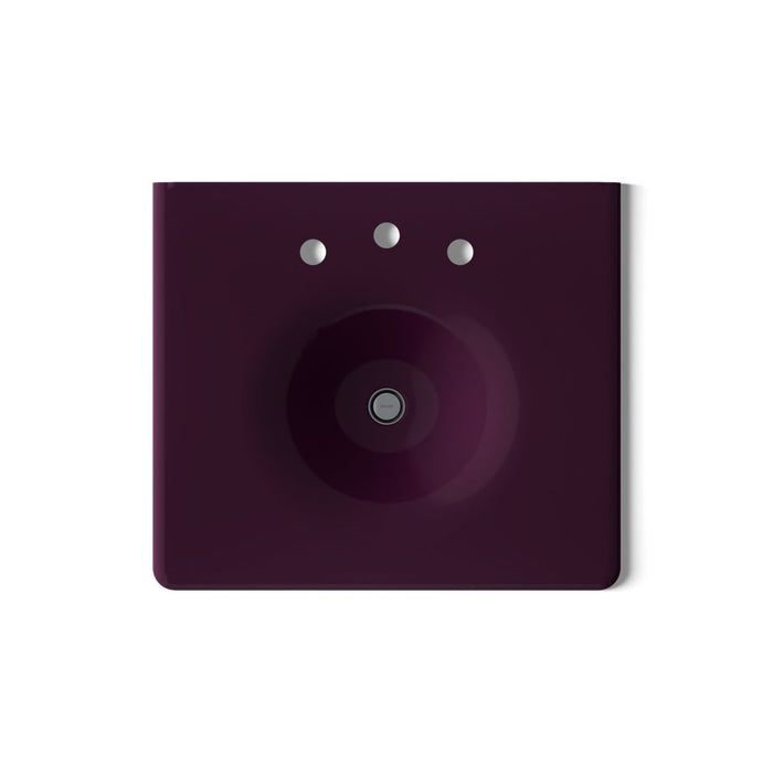 KOHLER K-3048-8 Iron/Impressions 25" Enameled cast iron vanity top with integrated round sink, black plum - view 2