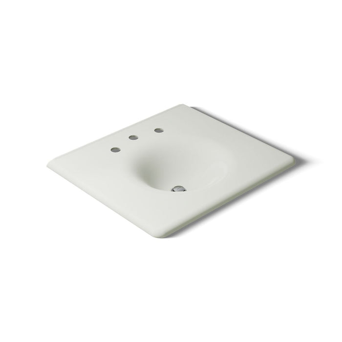 KOHLER K-3048-8 Iron/Impressions 25" Enameled cast iron vanity top with integrated round sink, dune - view 3