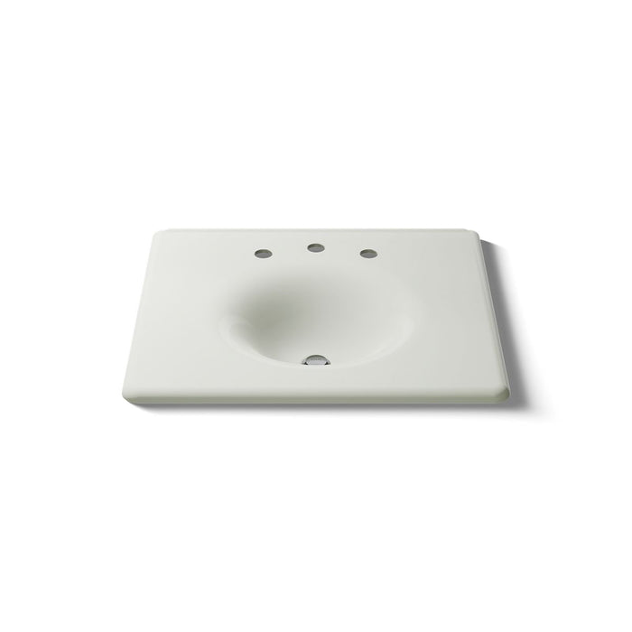 KOHLER K-3048-8 Iron/Impressions 25" Enameled cast iron vanity top with integrated round sink, dune - view 5