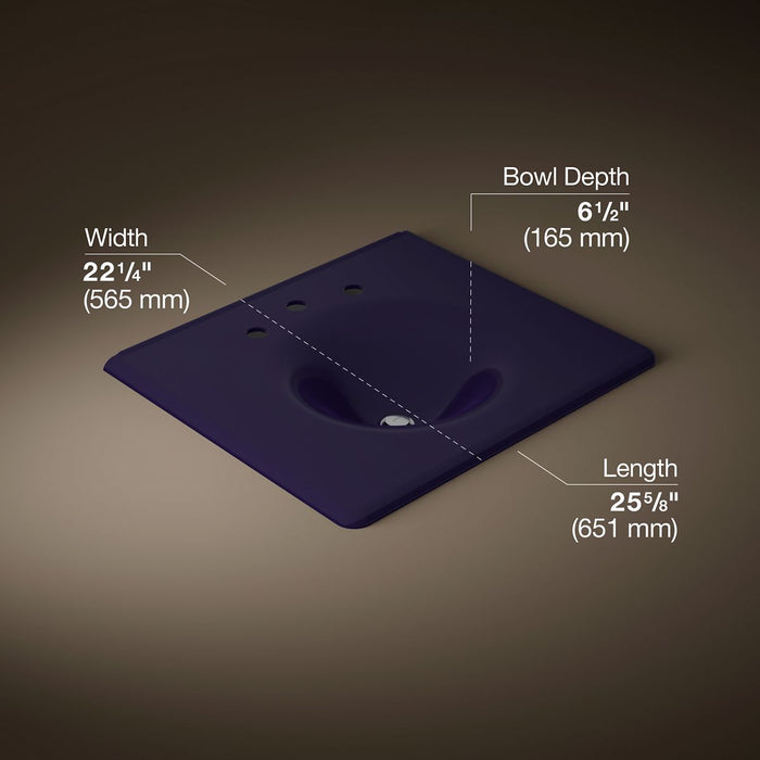 KOHLER K-3048-8 Iron/Impressions 25" Enameled cast iron vanity top with integrated round sink
