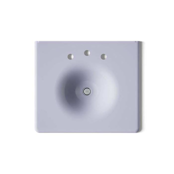 KOHLER K-3048-8 Iron/Impressions 25" Enameled cast iron vanity top with integrated round sink, lavender grey - view 2