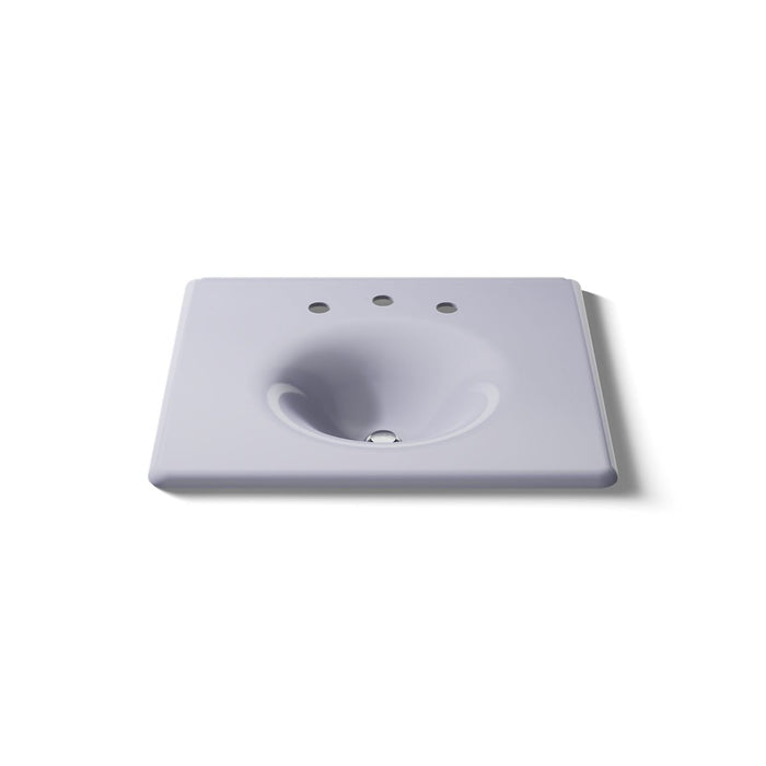 KOHLER K-3048-8 Iron/Impressions 25" Enameled cast iron vanity top with integrated round sink, lavender grey - view 5