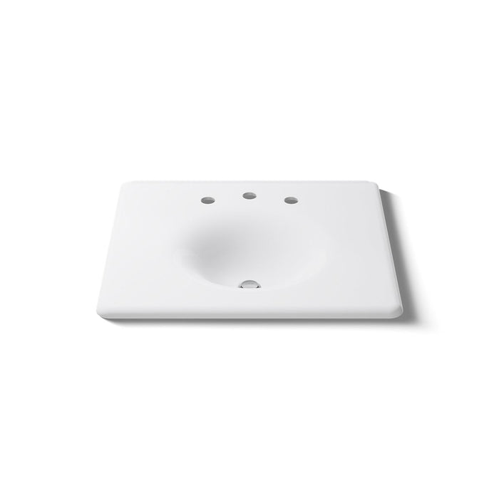 KOHLER K-3048-8 Iron/Impressions 25" Enameled cast iron vanity top with integrated round sink