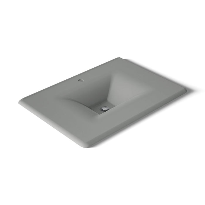 KOHLER K-3049-1 Iron/Impressions 31" Enameled cast iron vanity top with integrated rectangular sink, basalt - view 3