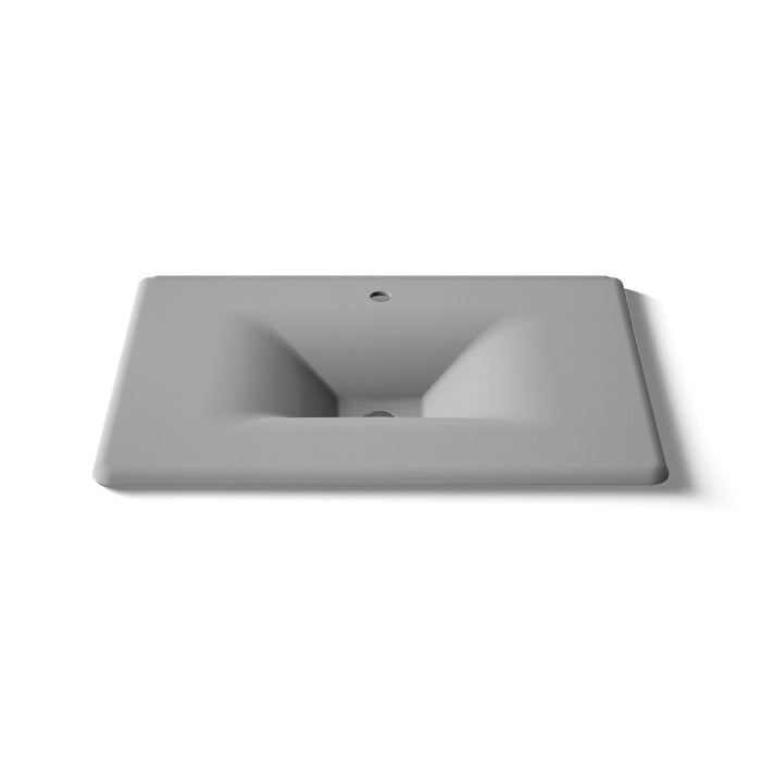 KOHLER K-3049-1 Iron/Impressions 31" Enameled cast iron vanity top with integrated rectangular sink, basalt - view 5