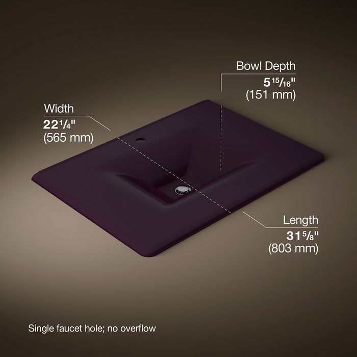 Kohler Iron/Impressions 31" Enameled cast iron vanity top with integrated rectangular sink