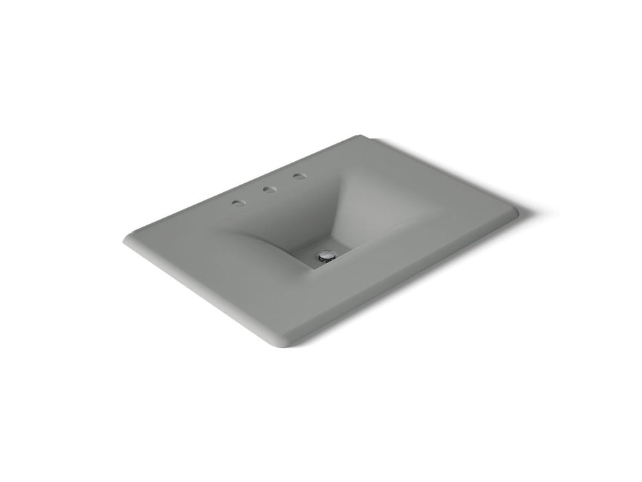 KOHLER K-3049-8 Iron/Impressions 31" Enameled cast iron vanity top with integrated rectangular sink, basalt