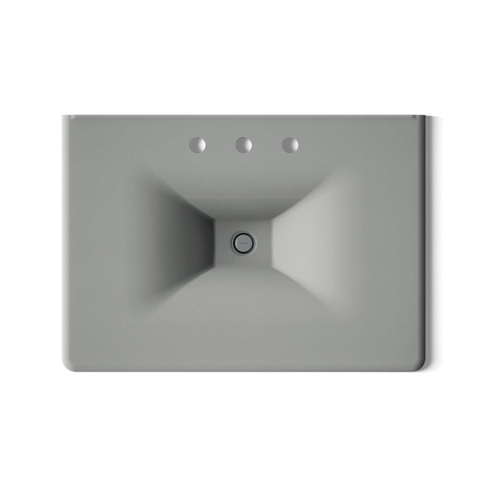 KOHLER K-3049-8 Iron/Impressions 31" Enameled cast iron vanity top with integrated rectangular sink, basalt - view 2