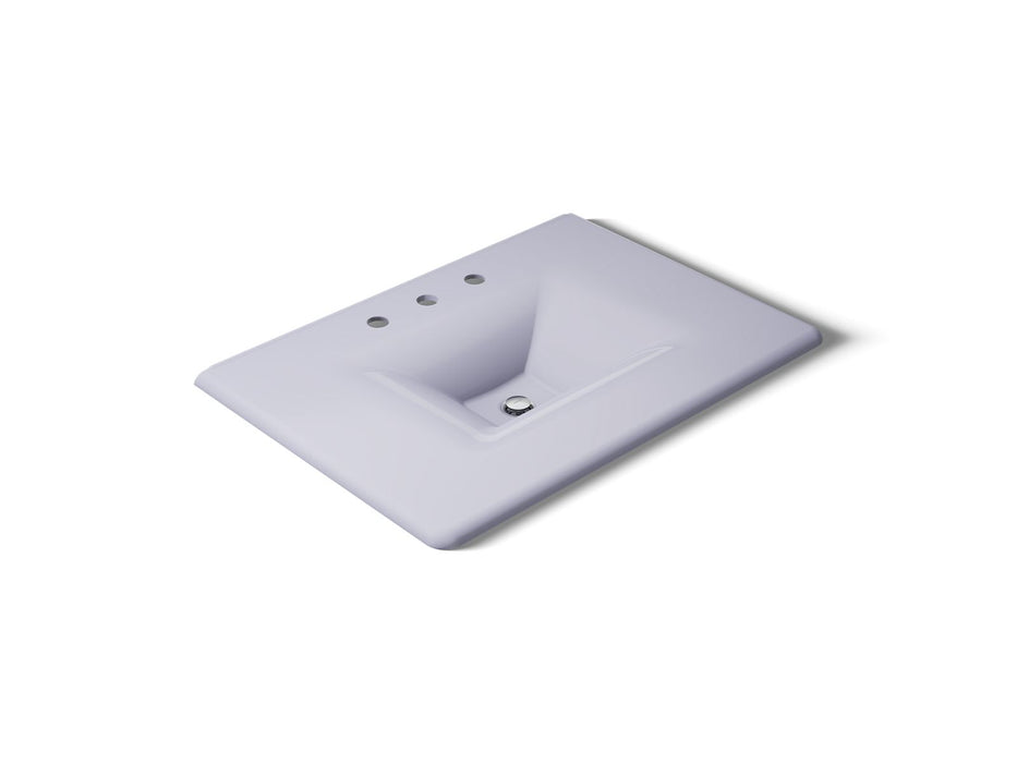 KOHLER K-3049-8 Iron/Impressions 31" Enameled cast iron vanity top with integrated rectangular sink, lavender grey