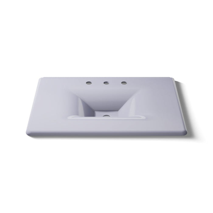 KOHLER K-3049-8 Iron/Impressions 31" Enameled cast iron vanity top with integrated rectangular sink, lavender grey - view 5