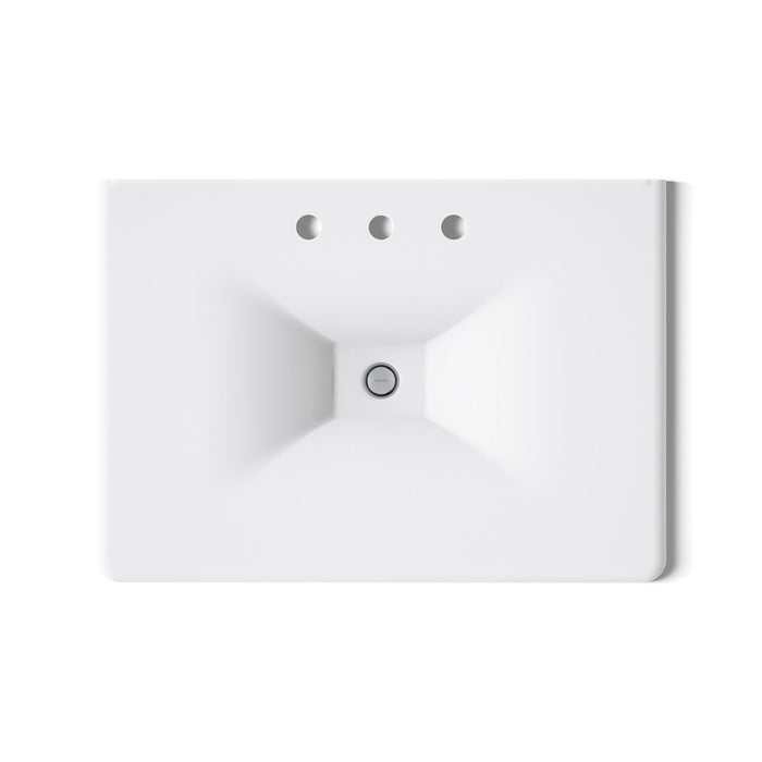 KOHLER K-3049-8 Iron/Impressions 31" Enameled cast iron vanity top with integrated rectangular sink