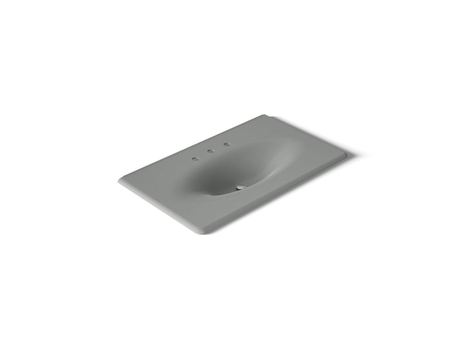 KOHLER K-3051-8 Iron/Impressions 37" Enameled cast iron vanity top with integrated oval sink, basalt