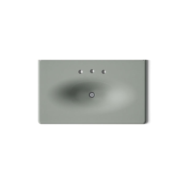 KOHLER K-3051-8 Iron/Impressions 37" Enameled cast iron vanity top with integrated oval sink, basalt - view 2