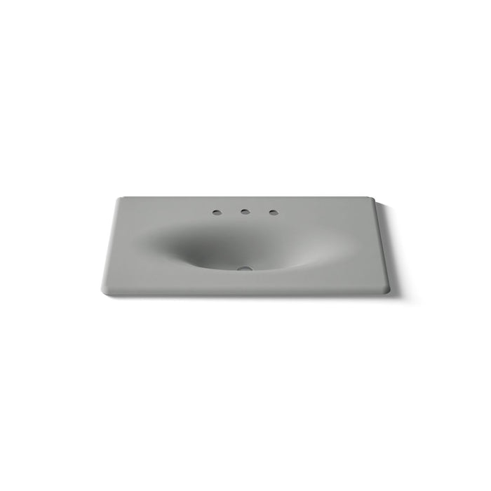 KOHLER K-3051-8 Iron/Impressions 37" Enameled cast iron vanity top with integrated oval sink, basalt - view 4