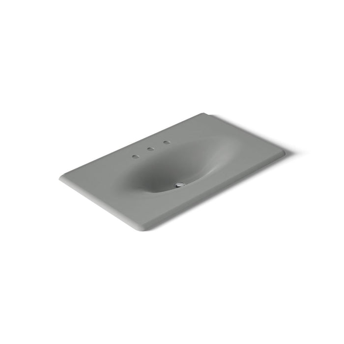 KOHLER K-3051-8 Iron/Impressions 37" Enameled cast iron vanity top with integrated oval sink, basalt - view 5