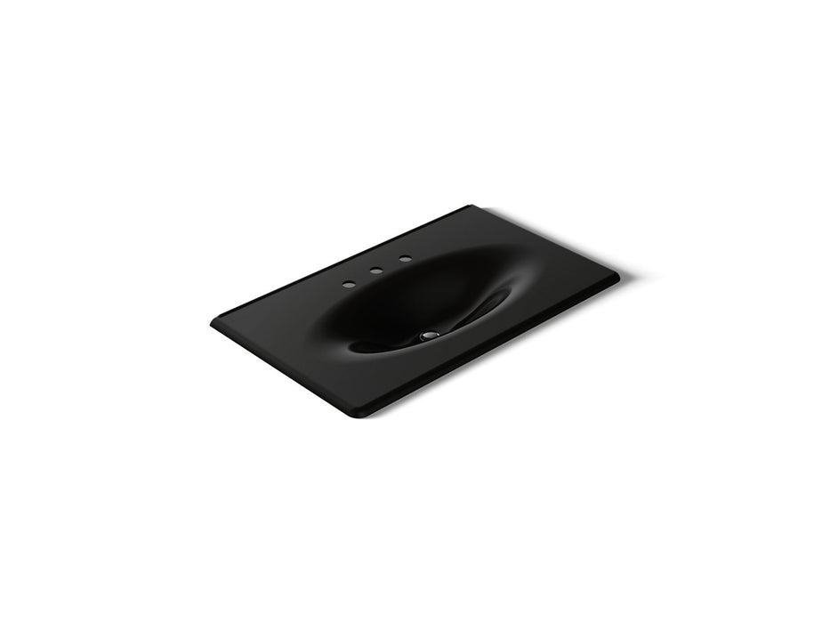 KOHLER K-3051-8 Iron/Impressions 37" Enameled cast iron vanity top with integrated oval sink