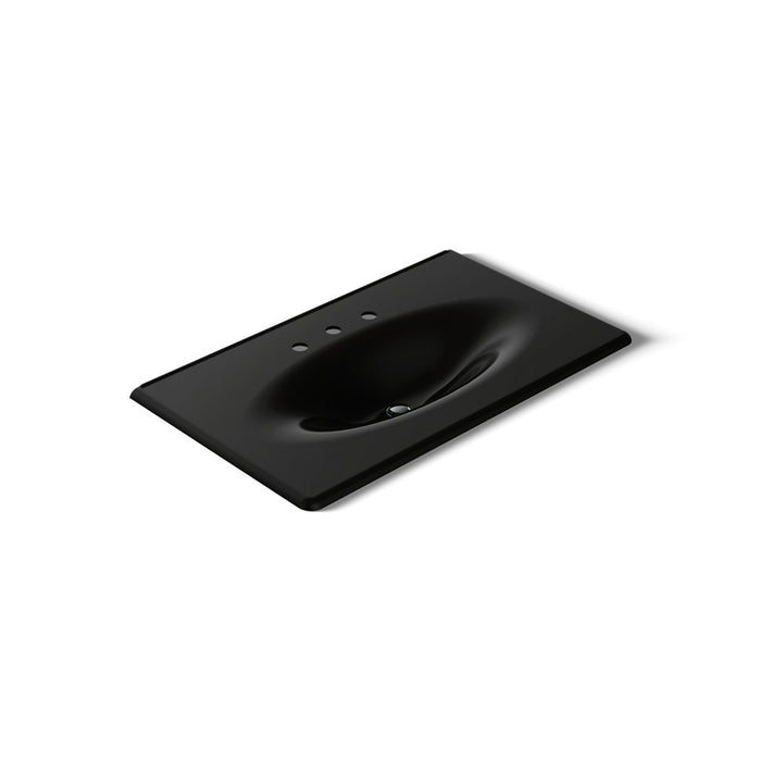 KOHLER K-3051-8 Iron/Impressions 37" Enameled cast iron vanity top with integrated oval sink