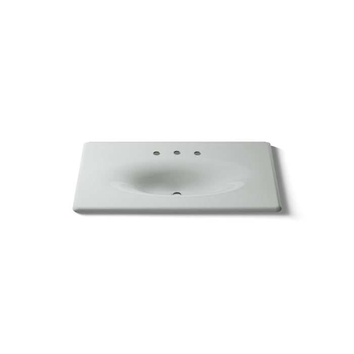 KOHLER K-3051-8 Iron/Impressions 37" Enameled cast iron vanity top with integrated oval sink