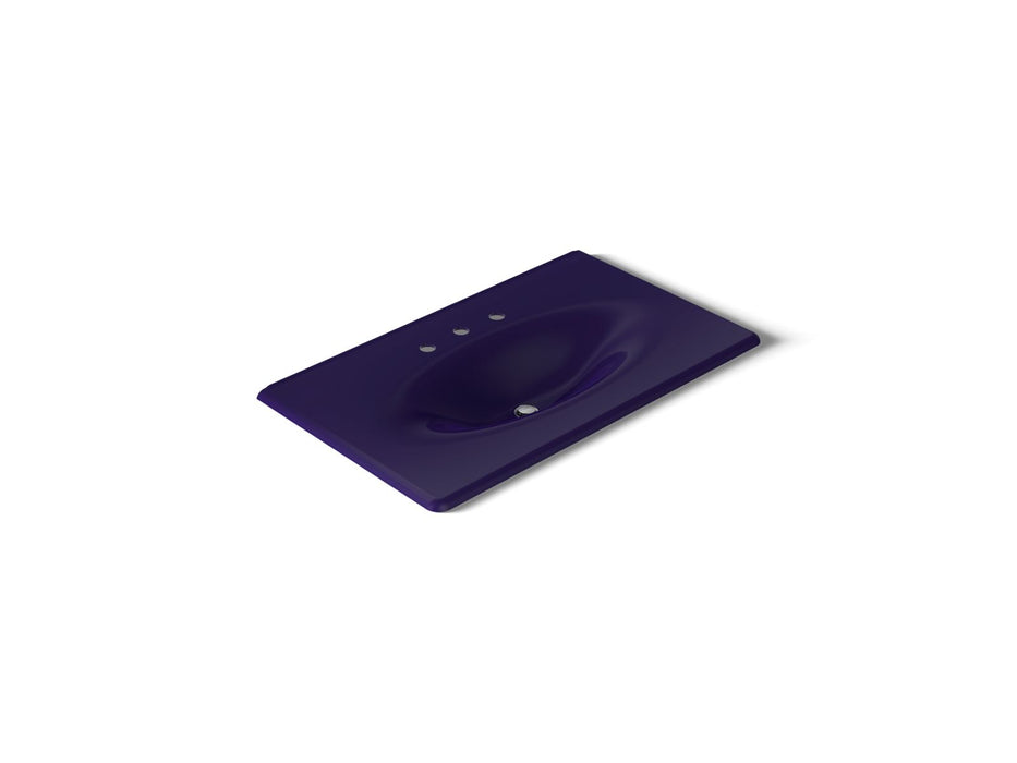 KOHLER K-3051-8 Iron/Impressions 37" Enameled cast iron vanity top with integrated oval sink