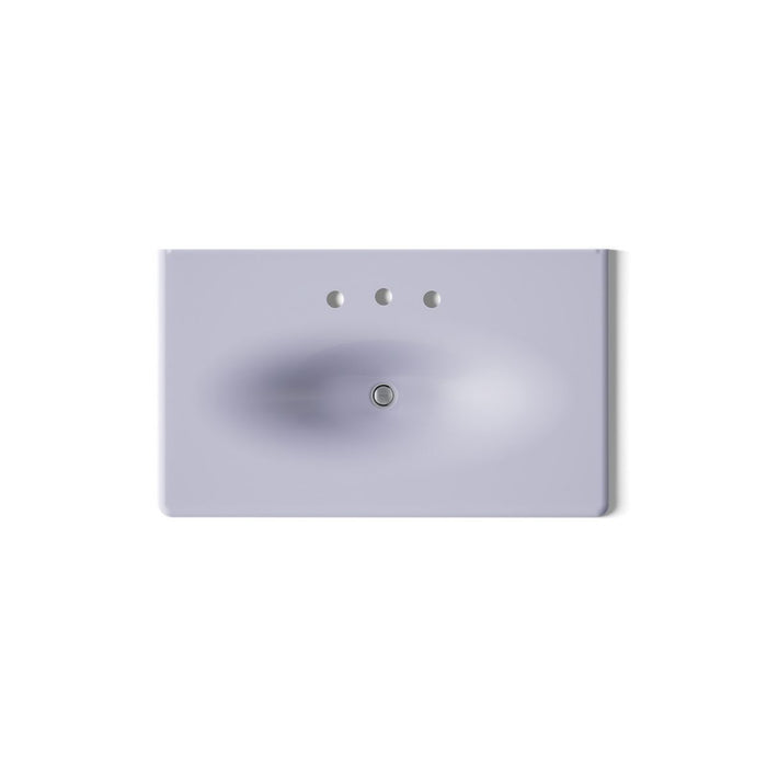 KOHLER K-3051-8 Iron/Impressions 37" Enameled cast iron vanity top with integrated oval sink, lavender grey - view 2