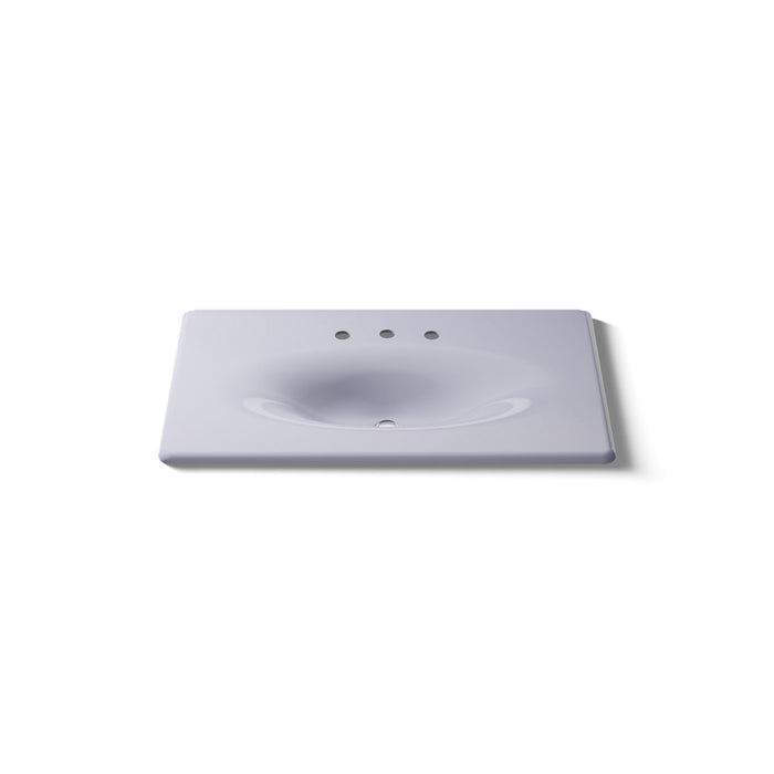 KOHLER K-3051-8 Iron/Impressions 37" Enameled cast iron vanity top with integrated oval sink, lavender grey - view 5