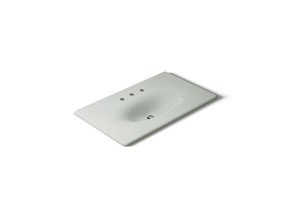 KOHLER K-3051-8 Iron/Impressions 37" Enameled cast iron vanity top with integrated oval sink