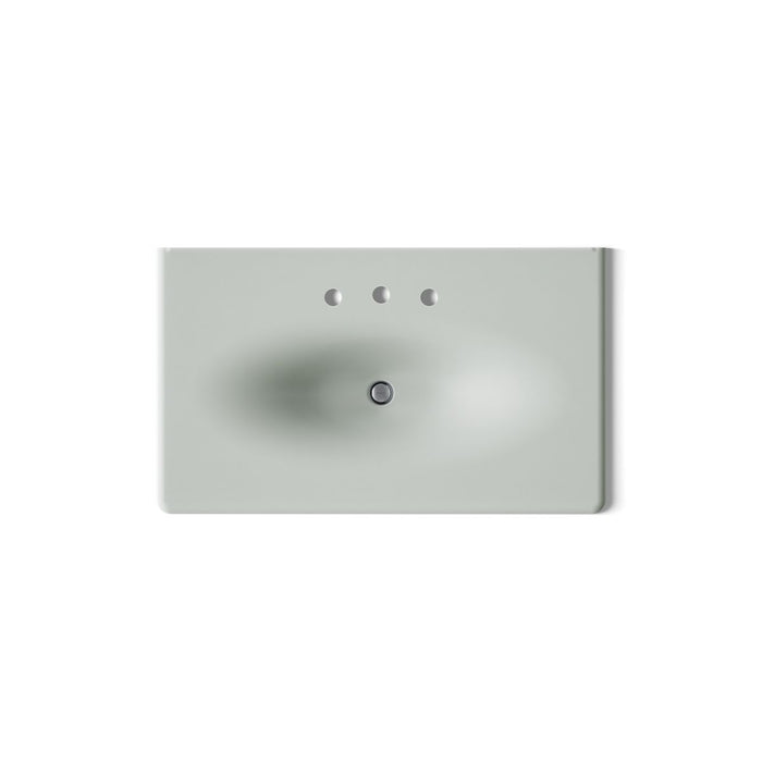 KOHLER K-3051-8 Iron/Impressions 37" Enameled cast iron vanity top with integrated oval sink