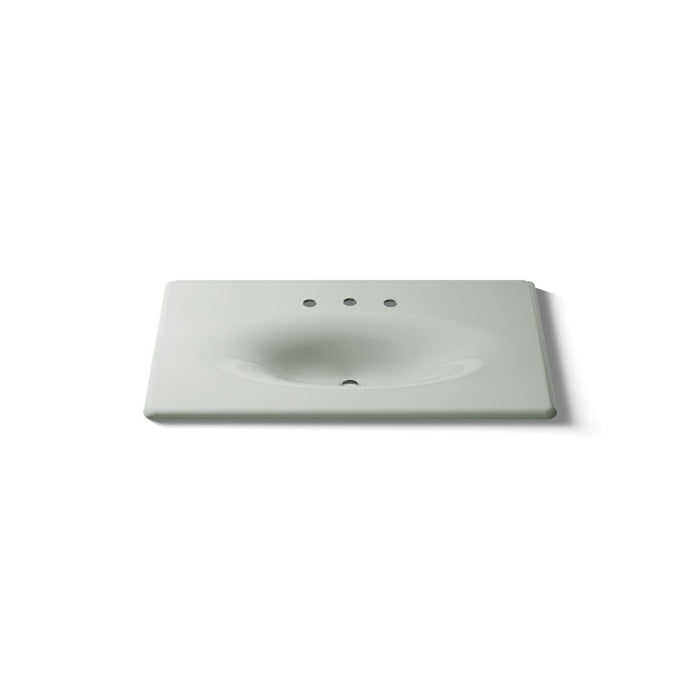 KOHLER K-3051-8 Iron/Impressions 37" Enameled cast iron vanity top with integrated oval sink