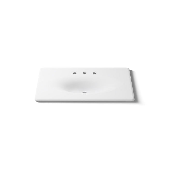 KOHLER K-3051-8 Iron/Impressions 37" Enameled cast iron vanity top with integrated oval sink