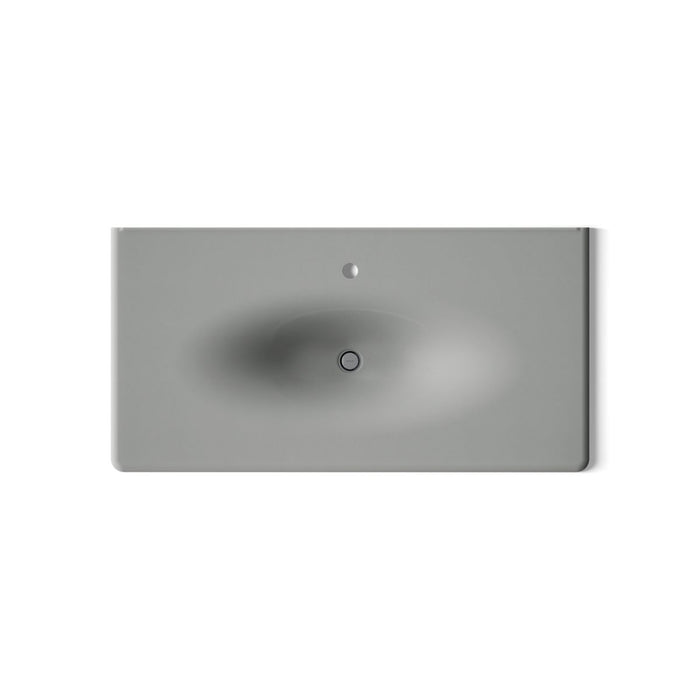KOHLER K-3052-1 Iron/Impressions 43" Enameled cast iron vanity top with integrated oval sink, basalt - view 3