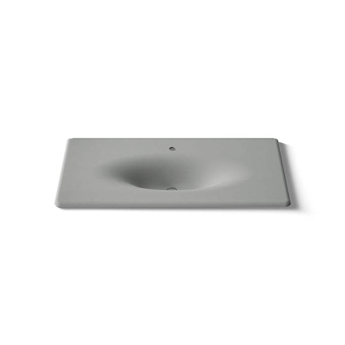 KOHLER K-3052-1 Iron/Impressions 43" Enameled cast iron vanity top with integrated oval sink, basalt - view 4