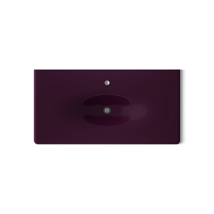 KOHLER K-3052-1 Iron/Impressions 43" Enameled cast iron vanity top with integrated oval sink, black plum - view 2
