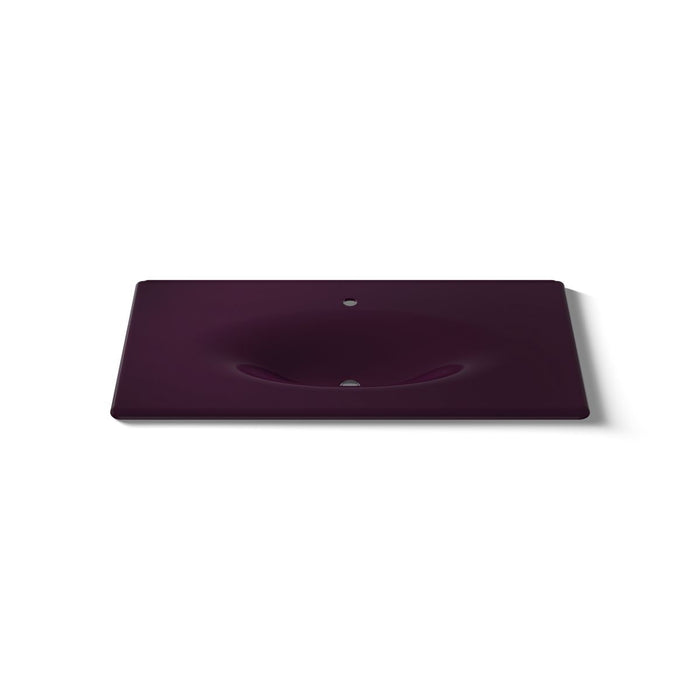 KOHLER K-3052-1 Iron/Impressions 43" Enameled cast iron vanity top with integrated oval sink, black plum - view 5