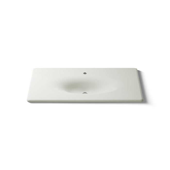 KOHLER K-3052-1 Iron/Impressions 43" Enameled cast iron vanity top with integrated oval sink, dune - view 5