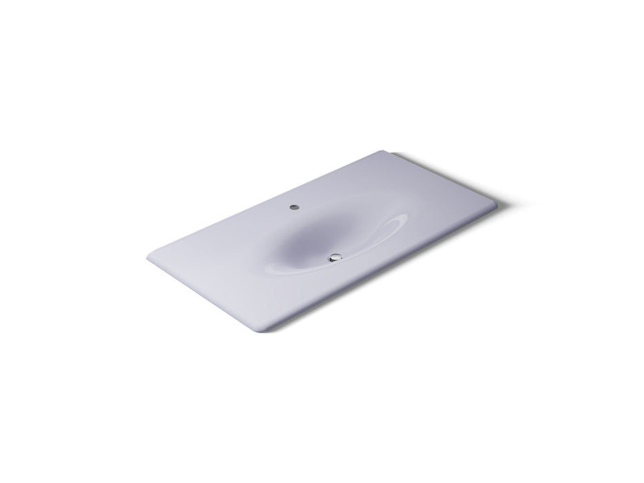KOHLER K-3052-1 Iron/Impressions 43" Enameled cast iron vanity top with integrated oval sink, lavender grey