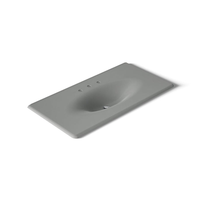 KOHLER K-3052-8 Iron/Impressions 43" Enameled cast iron vanity top with integrated oval sink, basalt - view 3