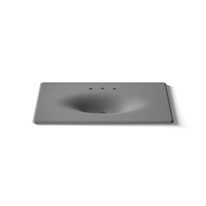 KOHLER K-3052-8 Iron/Impressions 43" Enameled cast iron vanity top with integrated oval sink, basalt - view 5