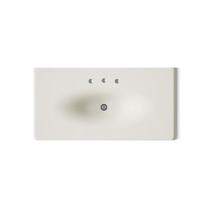 KOHLER K-3052-8 Iron/Impressions 43" Enameled cast iron vanity top with integrated oval sink