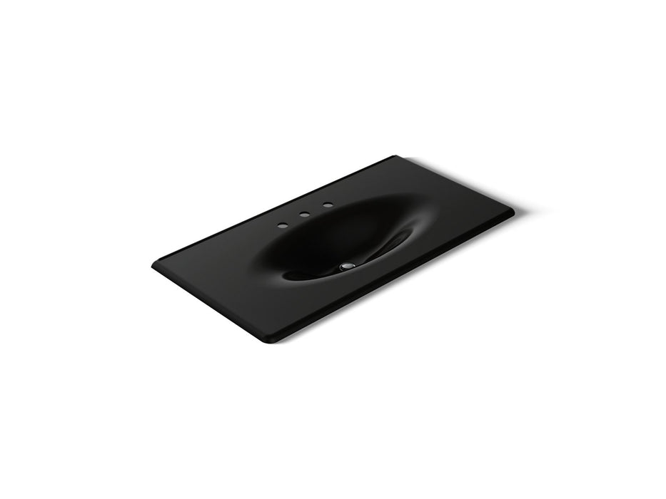 KOHLER K-3052-8 Iron/Impressions 43" Enameled cast iron vanity top with integrated oval sink