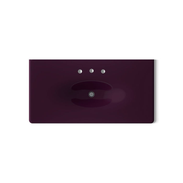 KOHLER K-3052-8 Iron/Impressions 43" Enameled cast iron vanity top with integrated oval sink, black plum - view 2