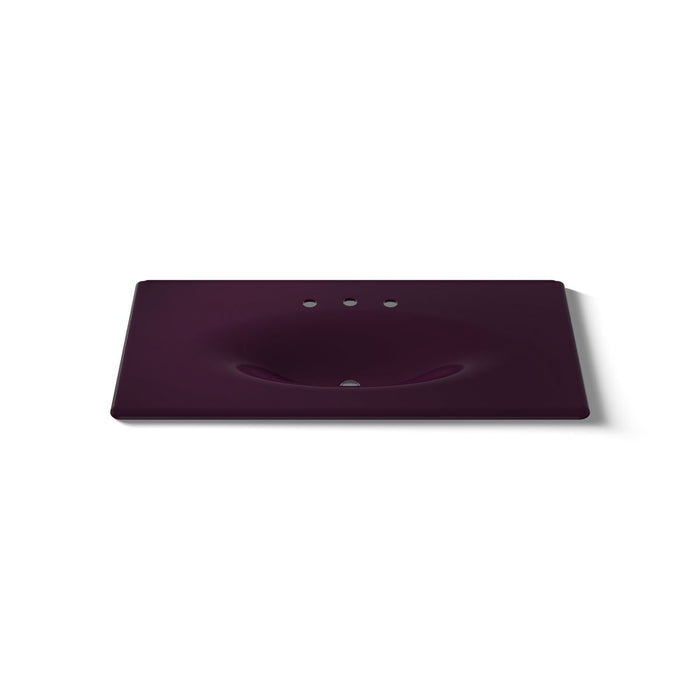 KOHLER K-3052-8 Iron/Impressions 43" Enameled cast iron vanity top with integrated oval sink, black plum - view 4