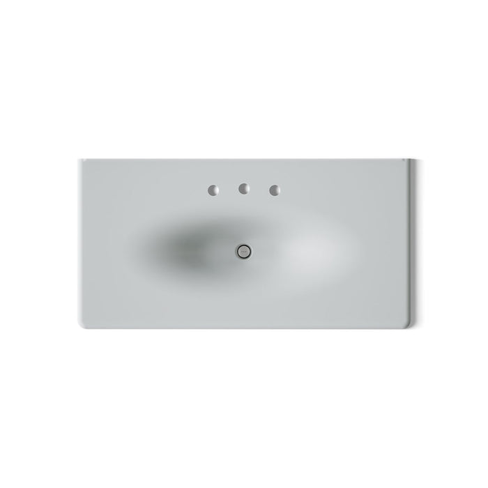 KOHLER K-3052-8 Iron/Impressions 43" Enameled cast iron vanity top with integrated oval sink