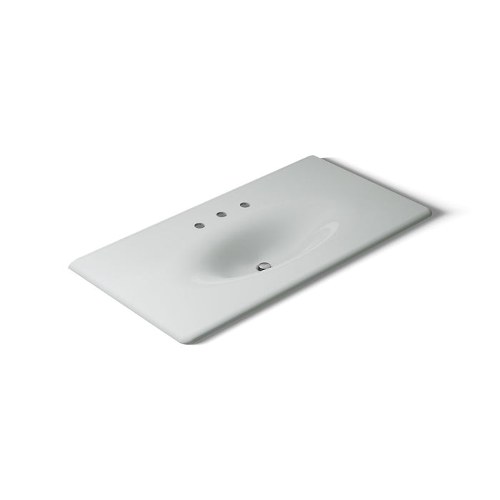 KOHLER K-3052-8 Iron/Impressions 43" Enameled cast iron vanity top with integrated oval sink